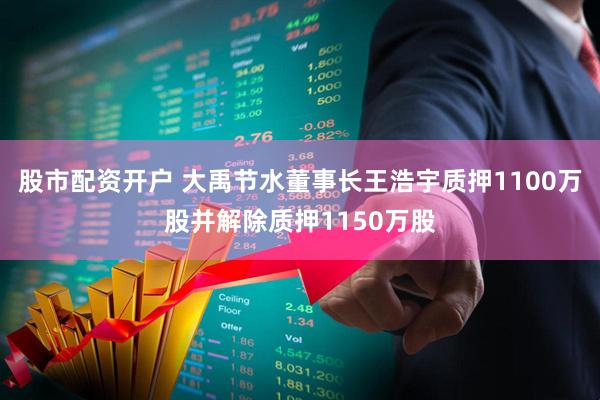 股市配资开户 大禹节水董事长王浩宇质押1100万股并解除质押1150万股