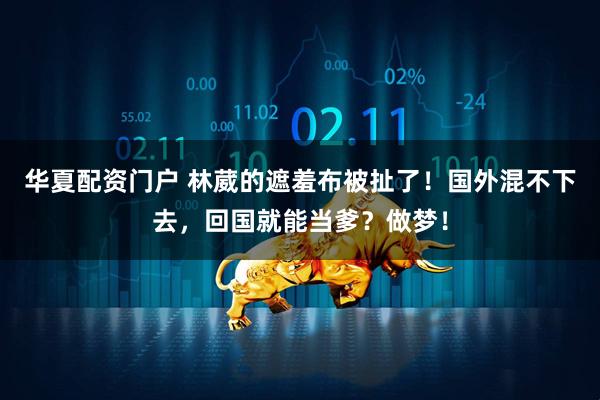 华夏配资门户 林葳的遮羞布被扯了！国外混不下去，回国就能当爹？做梦！